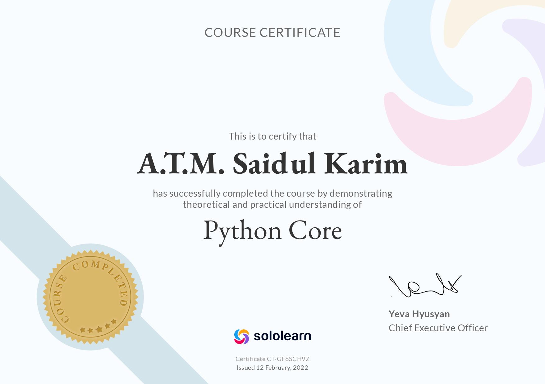 Python Core, Sololearn